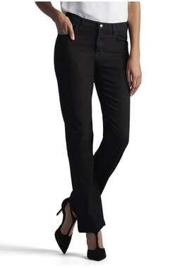 NWT Lee Womens 22W Short Petite Black Onyx Relaxed Fit Straight Leg Jeans